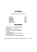 Menu Cour Sarrasine - Classiques et ingrédients