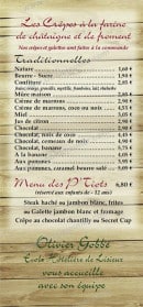 Menu Le Moulin de la Haulle - Les crêpes et menu enfant