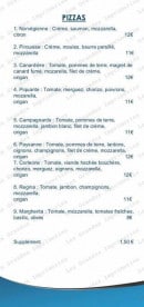 Menu L'ilot - pizzas