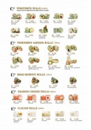 Menu Asia Shop - Les printemps, maki burrito rolls, salmon cheese rolls et flocon rolls