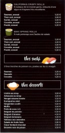 Menu Dragon King - Les rolls suite, sushis et desserts