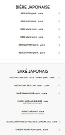 Menu Genki - Les bières et saké japonais