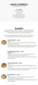 Menu Genki - Le menu express et ramen