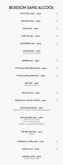 Menu Genki - Les boissons sans alcools