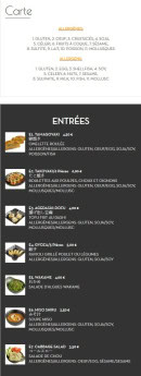 Menu Genki - Les entrées