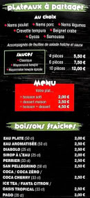 Carte et menu de Le bar à bò bún à Chalons en Champagne — Les plateaux à partager , menu et boissons fraîches