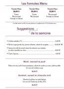 Menu Le Carillon Gourmand - Les formules