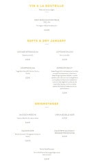 Menu Lmdv - Les vins a la bouteille, softs et grignotage