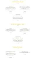 Menu Lmdv - Les vins rosés, rouges et champagnes