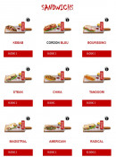 Menu Top food - Les sandwichs