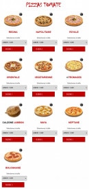 Menu Top food - Les pizzas tomate