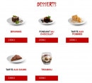 Menu Top food - Les desserts