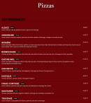 Menu Aux Coteaux - Les pizzas