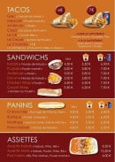 Menu Campus Grill - Tacos, sandwiches, paninis,...