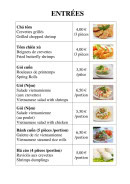 Menu Viet Quan - Les entrées suite