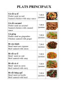 Menu Viet Quan - Les plats principaux suite