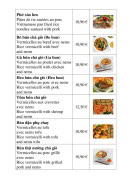 Menu Viet Quan - Les plats principaux suite