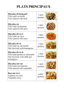 Menu Viet Quan - Les plats principaux suite