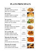Menu Viet Quan - Les plats principaux suite