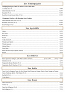 Carte et menu de La Billetterie à Ville en Tardenois — les champagnes, apéritifs, bières et softs,...