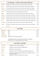 Carte et menu de La Billetterie à Ville en Tardenois — les burgers, plats et pates