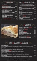 Menu The Sherlock - Fingers food, entrées, grandes salades,....