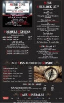 Menu The Sherlock - Formules, vins, eaux,...