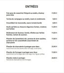 Carte et menu de Aux Délices Des Papilles à Cormontreuil — Les entrées