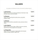 Carte et menu de Aux Délices Des Papilles à Cormontreuil — Les salades