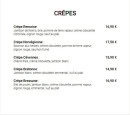 Carte et menu de Aux Délices Des Papilles à Cormontreuil — Les crêpes