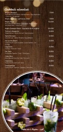 Menu Plaza - Cocktails alcoolisées 