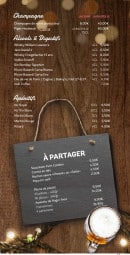 Menu Plaza - Champagnes, alcools, digestifs,....