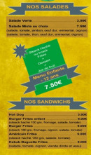 Carte et menu de A la Bonne Frite à Villiers le Sec — Les salades et sandwichs