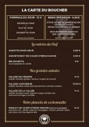 Menu Boucherie de la Vallée de la Marne - La formule midi, menu enfant, entrées...