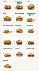 Menu Burger King - Les hamburgers suite