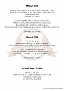 Menu La grange du relais - Les menus