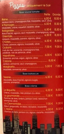 Carte et menu de La Gourmandise Salée à Eurville Bienville — Les pizzas