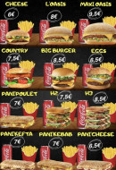 Menu L'oasis - Les burgers et paninis