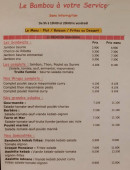 Menu Le Bambou - Les sandwichs, wraps et salades,...