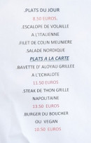 Menu Le Rond Point - Exemple de menu