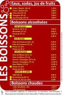 Menu Les Touch Gourmandes - Les boissons