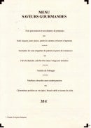 Menu Restaurant du château - menu saveurs gourmandes