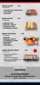 Carte et menu de Hattori Sushi à Château-Gontier-sur-Mayenne  — Les menus