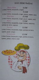 Menu Le bon accueil - Pizzas base crème