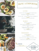 Carte et menu de Au QG Restaurant de Village à Quelaines Saint Gault — Un exemple de menu de la semaine