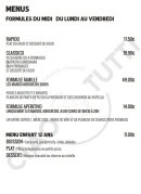 Menu Ciao Tutti - Les menus
