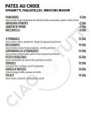 Menu Ciao Tutti - Les pâtes