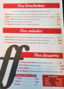 Menu Le Boufflers - Les brochettes, salades et desserts