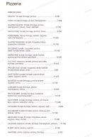Menu Le Capri - les pizzas