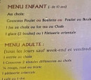 Menu Le Djurdjura - Menu enfant